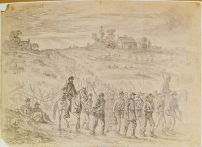 La battaglia di Gettysburg: prigionieri appartenenti al corpo di Langstreet catturati dalle truppe dell